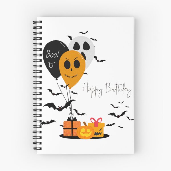 Artikelvorschau, Halloween-Geburtstagsballons, gruseliger Geist, Kürbis und Geschenkparty-Design entworfen und verkauft von luckyhue.