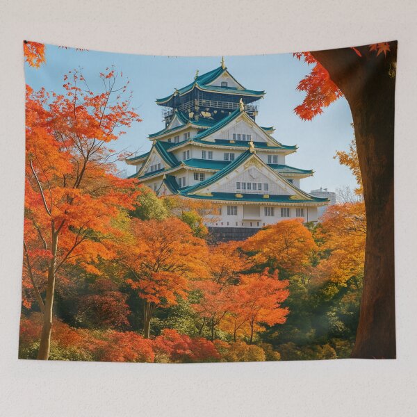 Item preview, Osaka Castle in Autumn – Fall Foliage Beauty in Japan designed and sold by NihonKamonScape.