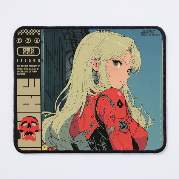 Item preview, Blonde cyberpunk girl with long hair designed and sold by BOZGO.