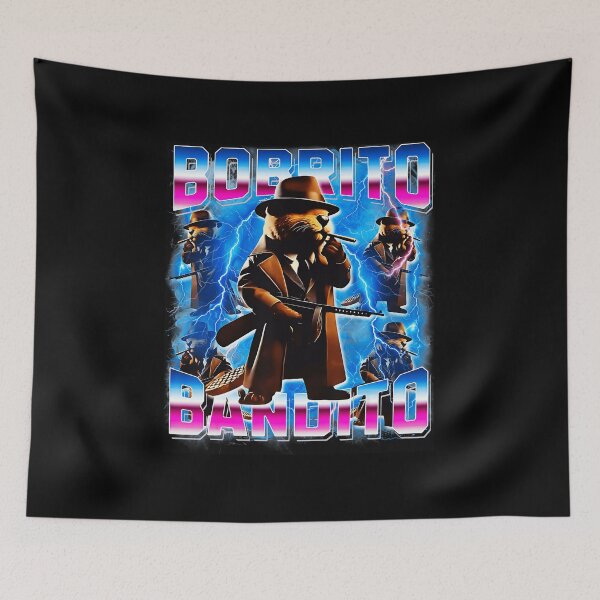 Item preview, Brainrot Bobrito Bandito Mafia Bear Neon Retro Lightning Chaos designed and sold by jotaro210.