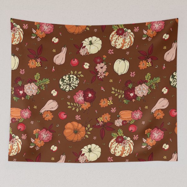 Item preview, Cozy Autumn Pumpkins Gourds and Flowers Harvest Graphic T-Shirt designed and sold by FestivityFinds.