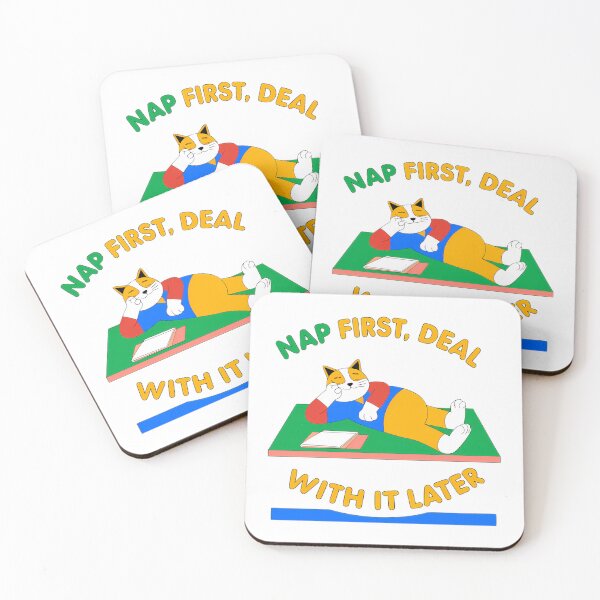 Item preview, Nap First Deal With It Later  Lazy Cat Humor designed and sold by MeowtivationP.