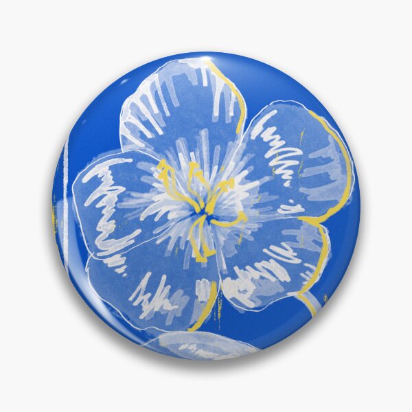 Item preview, Hibiscus Blue and Yellow Branded Poster designed and sold by Velv333.