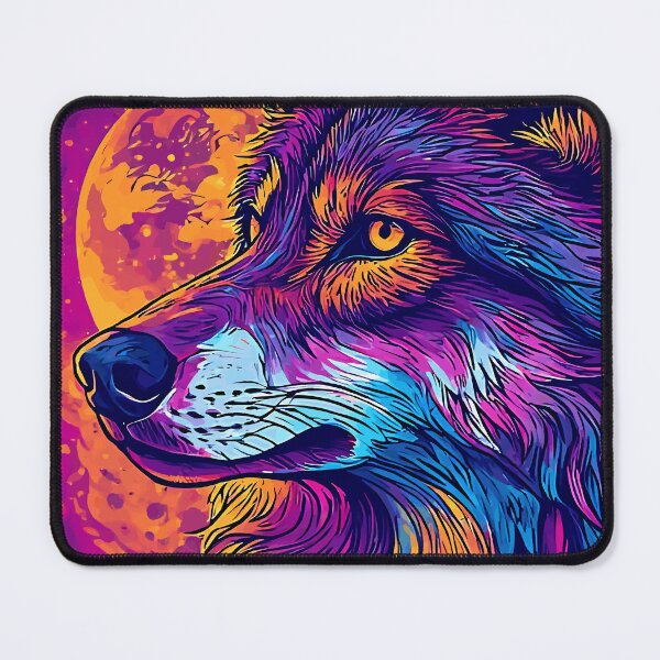 Item preview, Wolf in Psychedelic Colors designed and sold by marakaram.