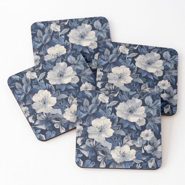 Item preview, Navy Floral Art designed and sold by CoolPixels.