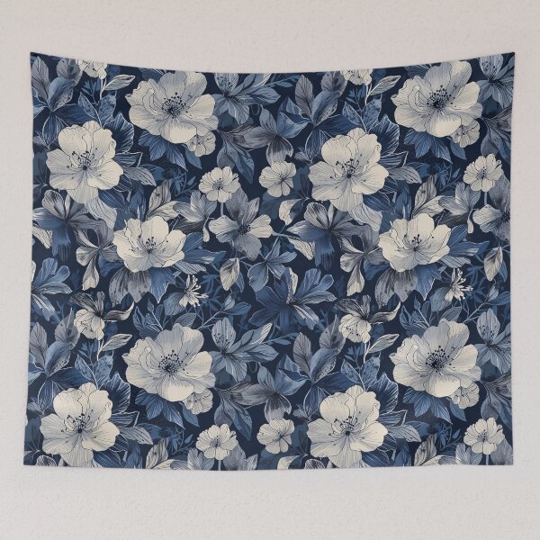 Item preview, Navy Floral Art designed and sold by CoolPixels.