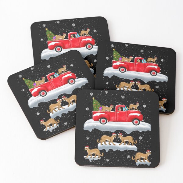 Item preview, Cougar Driving Christmas Tree Red Truck Cougar Christmas designed and sold by saldcharig.