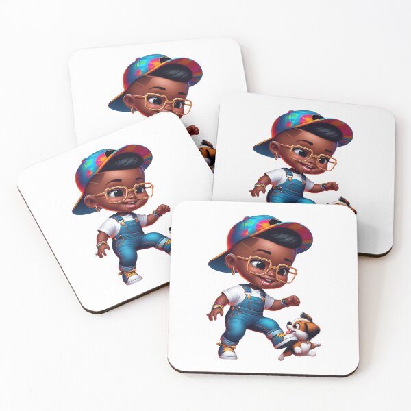 Item preview, Cool Black Boy with Dog Illustration designed and sold by Lulunza.