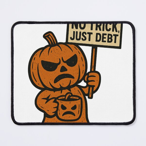 Item preview, No Trick, Just Debt – Funny Halloween Pumpkin Design designed and sold by HrigArt.