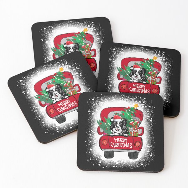 Item preview, Cute Border Collie Red Truck Merry Christmas Bleached designed and sold by saldcharig.