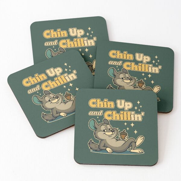 Item preview, Retro Cartoon Chinchilla Relaxing with Acorn designed and sold by TheJollyDoodle.