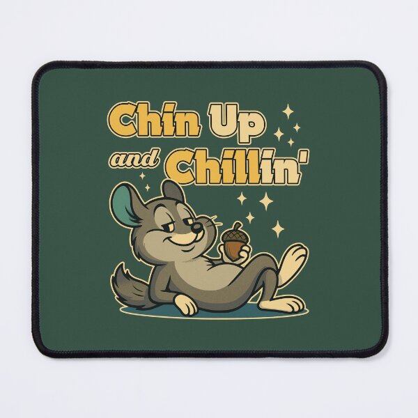 Item preview, Retro Cartoon Chinchilla Relaxing with Acorn designed and sold by TheJollyDoodle.