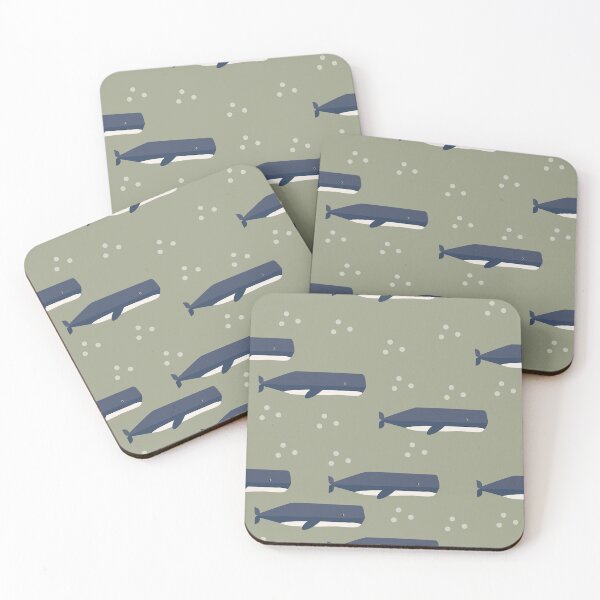 Item preview, Sperm whales on green designed and sold by reneesillus.