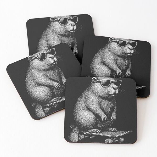 Item preview, Skateboarder Beaver with Sunglasses Animal Skater Wild Retro Graphic designed and sold by MOHAMED FRASER.