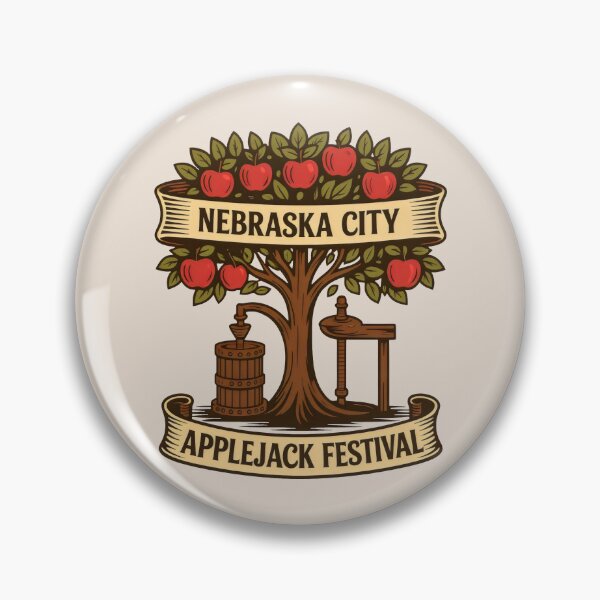 Item preview, Apple Tree and Press – Nebraska City Applejack Festival Emblem designed and sold by SplashTastic.