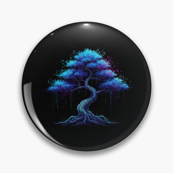 Item preview, Cybernetic Bonsai: Data Serenity - Unique Neon Bio-Digital Tree Art Design designed and sold by trend-forge.