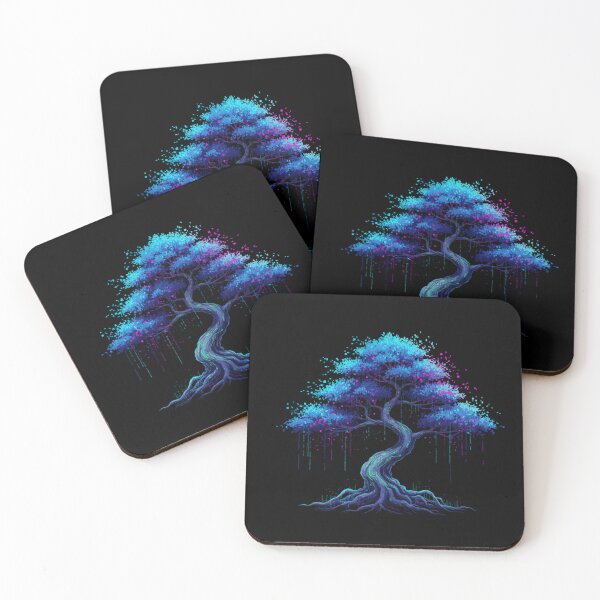 Item preview, Cybernetic Bonsai: Data Serenity - Unique Neon Bio-Digital Tree Art Design designed and sold by trend-forge.