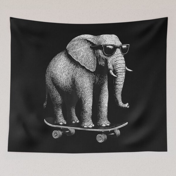 Item preview, Skateboarder Elephant with Sunglasses Animal Skater Wild Retro Graphic designed and sold by MOHAMED FRASER.
