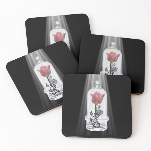 Item preview, rose in glas bottle whit anatolian pattern /spotlight black background  designed and sold by Raindreamart.