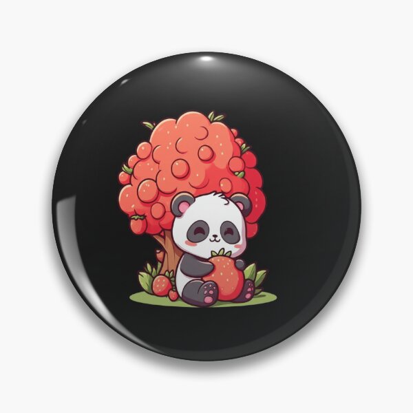 Item preview, Cute Chibi Panda with Strawberry Tree | Kawaii Funny Animal Design designed and sold by ColorSplash123.