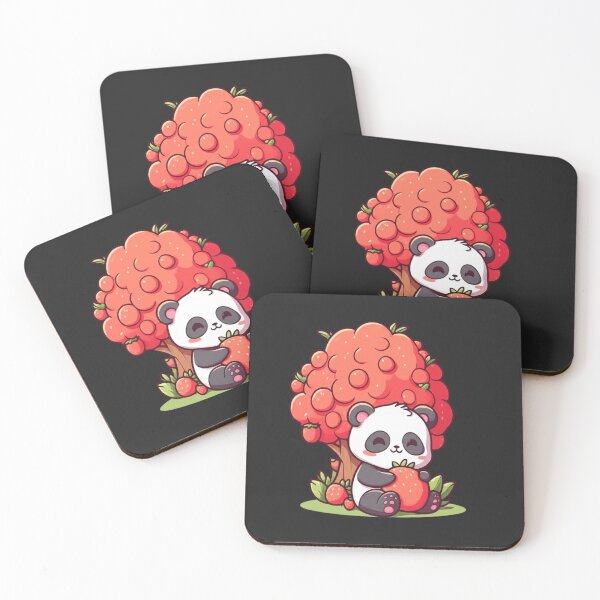 Item preview, Cute Chibi Panda with Strawberry Tree | Kawaii Funny Animal Design designed and sold by ColorSplash123.