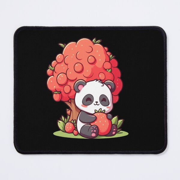 Item preview, Cute Chibi Panda with Strawberry Tree | Kawaii Funny Animal Design designed and sold by ColorSplash123.