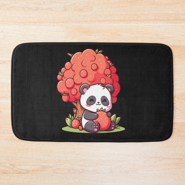 Item preview, Cute Chibi Panda with Strawberry Tree | Kawaii Funny Animal Design designed and sold by ColorSplash123.