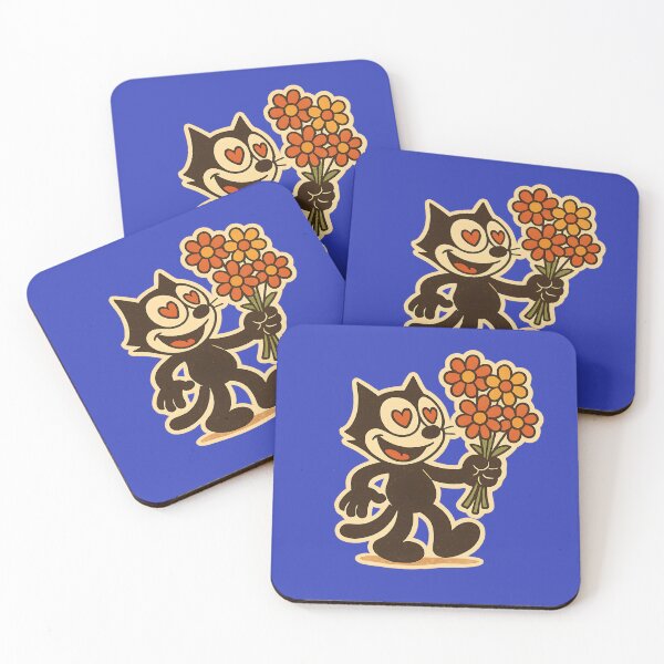 Item preview, FELIX CAT WITH FLOWERS IN LOVE VINTAGE ILLUSTRATION designed and sold by infinitearte.
