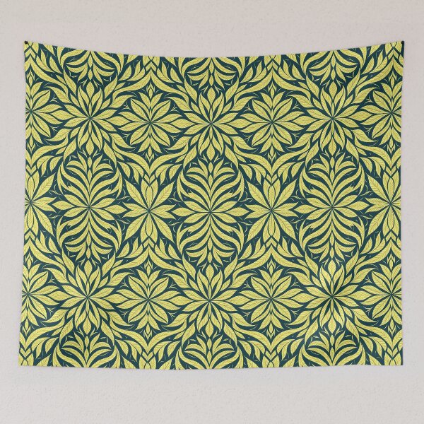 Item preview, Blue, Flowers & Leaves, Abstract Artistic Stylize, Symmetrical Repeated Texture Pattern (image size 8320x12480) designed and sold by Digital-Davinci.