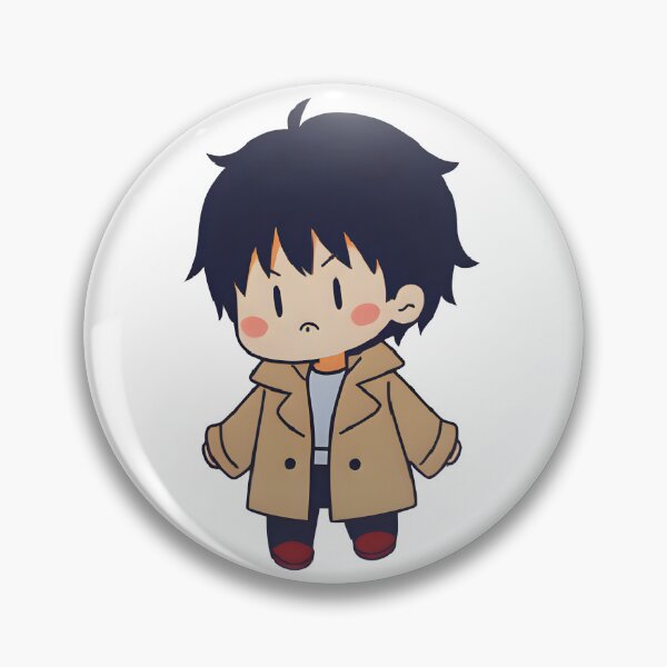 Item preview, Kawaii Angry Boy - Cute Character with Black Hair and Coat designed and sold by OsasChild.
