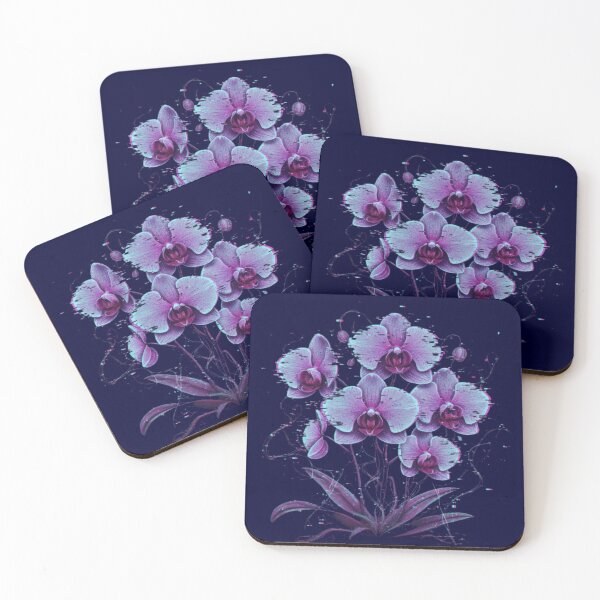 Item preview, Cybernetic Orchids: Glitch Bloom - Unique Neon Bio-Digital Flower Art Design designed and sold by trend-forge.