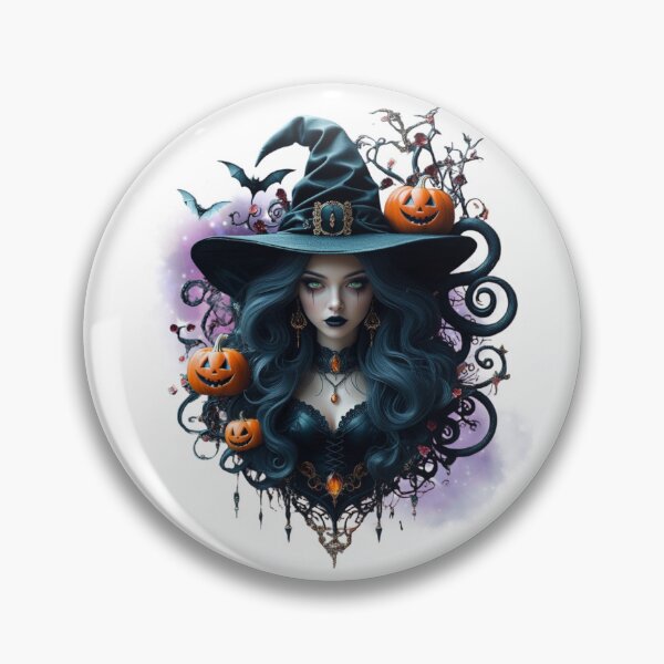 Item preview, Gothic Witch with Pumpkins | Dark Fantasy Halloween Art | Witchcore Wall Décor & Gifts designed and sold by Medeea Publishing.