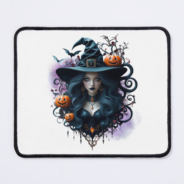 Item preview, Gothic Witch with Pumpkins | Dark Fantasy Halloween Art | Witchcore Wall Décor & Gifts designed and sold by Medeea Publishing.