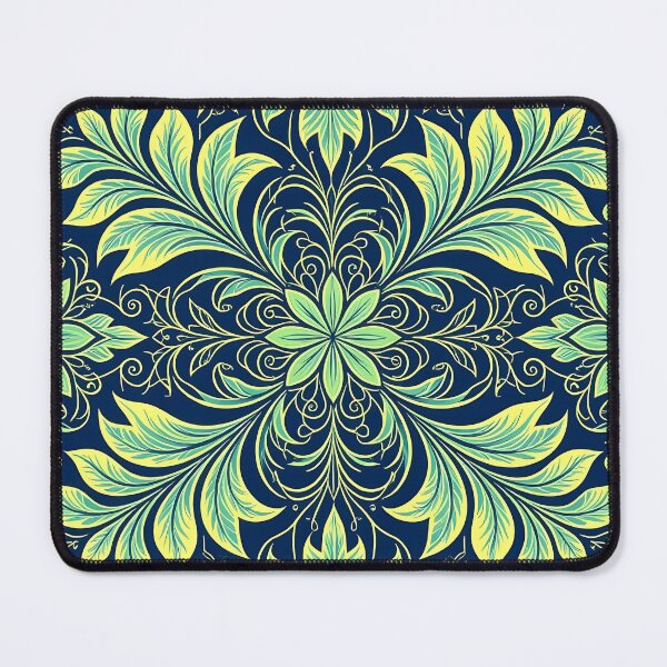 Item preview, Blue, Flowers & Leaves, Abstract Artistic Stylize, Symmetrical Repeated Texture Pattern (image size 8320x12480) designed and sold by Digital-Davinci.