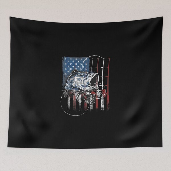 Artikelvorschau, Fishing American Flag Vintage Tshirt USA Bass Fisherman Gift entworfen und verkauft von traceyk3cch.