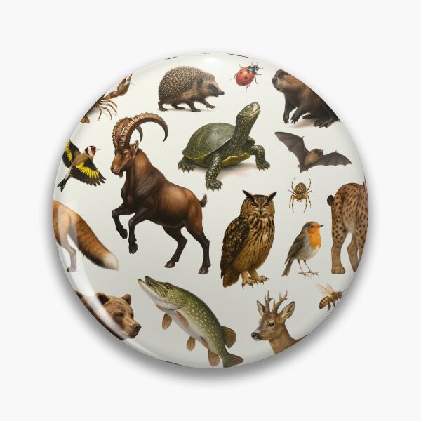Item preview, Animals of Central Europe Retro Illustration Wildlife Chart designed and sold by kakarikihill.