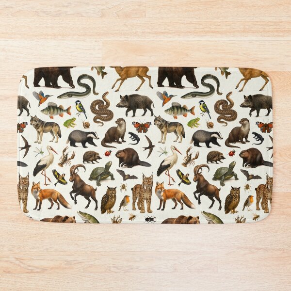 Item preview, Animals of Central Europe Retro Illustration Wildlife Chart designed and sold by kakarikihill.