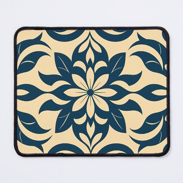Item preview, Blue, Flowers & Leaves, Abstract Artistic Stylize, Symmetrical Repeated Texture Pattern (image size 8320x12480) designed and sold by Digital-Davinci.