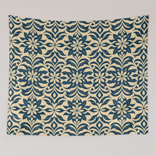 Item preview, Blue, Flowers & Leaves, Abstract Artistic Stylize, Symmetrical Repeated Texture Pattern (image size 8320x12480) designed and sold by Digital-Davinci.