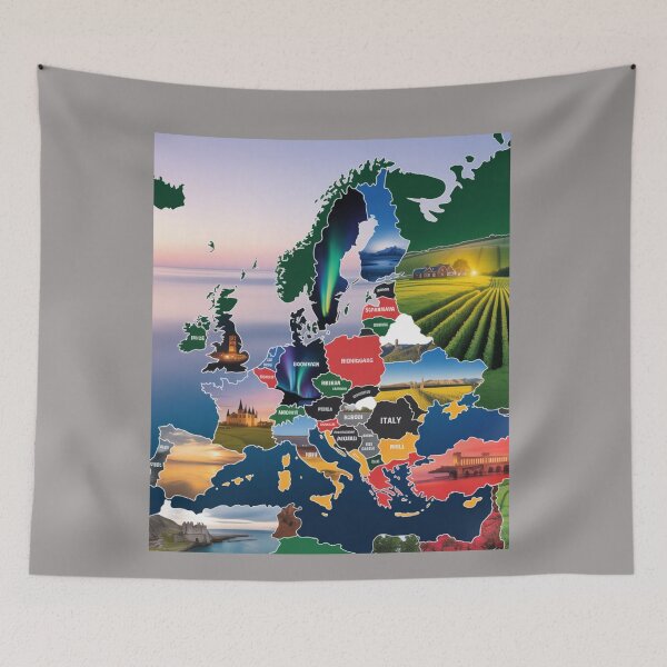Item preview, Scenic Europe Map – Travel & Landscape Art designed and sold by Right-UR.