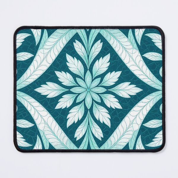 Item preview, Blue, Flowers & Leaves, Abstract Artistic Stylize, Symmetrical Repeated Texture Pattern (image size 8320x12480) designed and sold by Digital-Davinci.