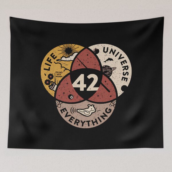 Item preview,  42 The Answer To Life The Universe And Everything Hitchhikers Guide To The Galaxy 42 The Answer Gift designed and sold by CLEAMMATHEWS.