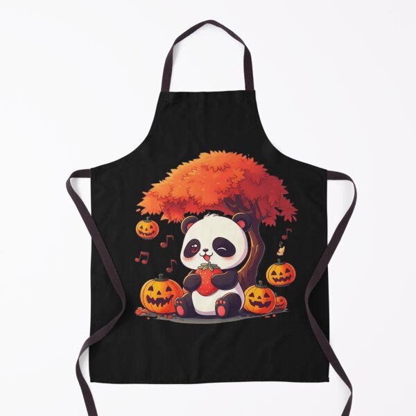 Item preview, Cute Chibi Panda Eating Giant Strawberries Under Red Maple Tree – Halloween Kawaii Cartoon designed and sold by ColorSplash123.