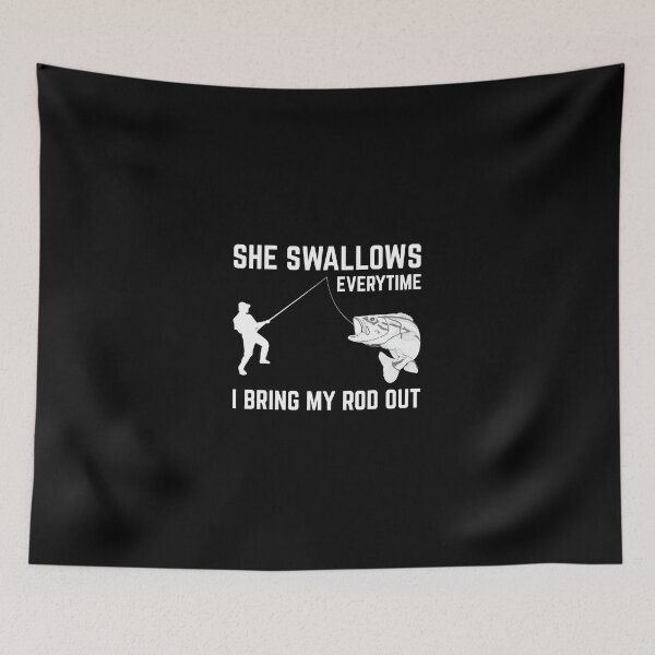 Item preview, Mens She Swallows Funny Fishing Gift For Men Adult Humor Fishing T-Shirt designed and sold by traceyk3cch.