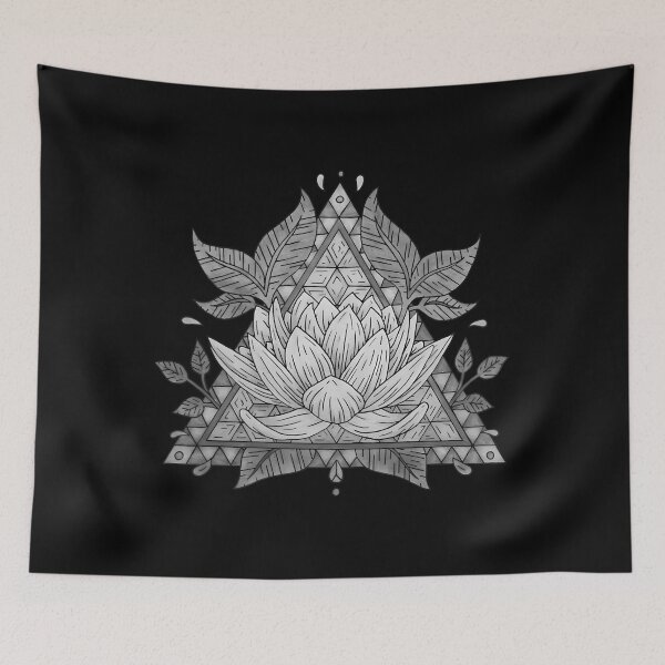 Item preview, Grey Lotus Flower Geometric  designed and sold by jkxqkzxo41.