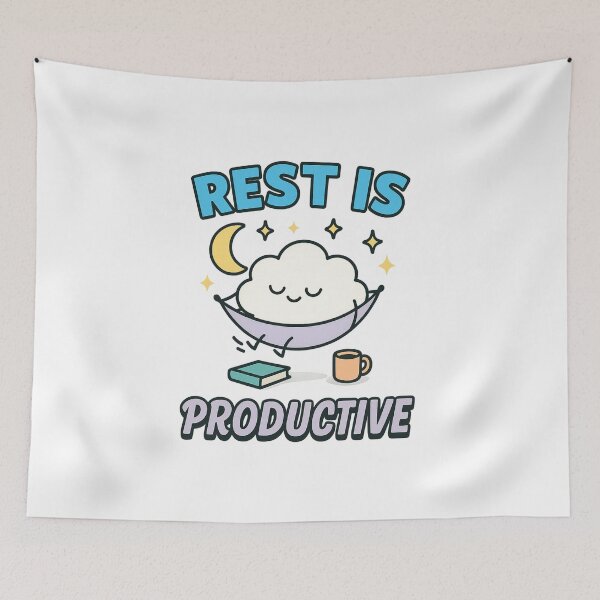 Item preview, Rest Is Productive – Cute Self Care Mental Health Design designed and sold by Designforyou86.