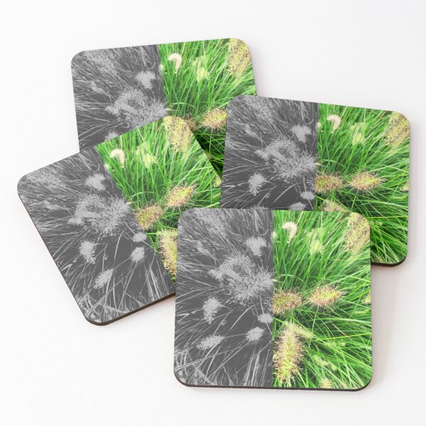 Item preview, Ornamental Grass Stalks Pattern Split color / greyscale designed and sold by Dryft7.