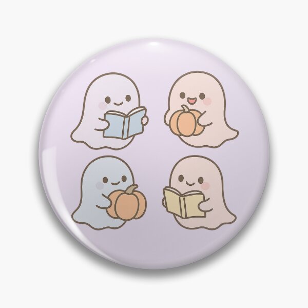 Item preview, Pastel Kawaii Ghosts – Books & Pumpkins designed and sold by Bratak.