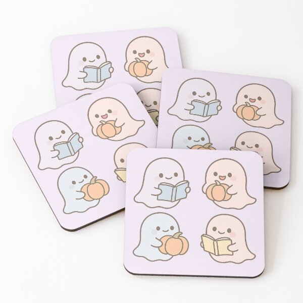 Item preview, Pastel Kawaii Ghosts – Books & Pumpkins designed and sold by Bratak.