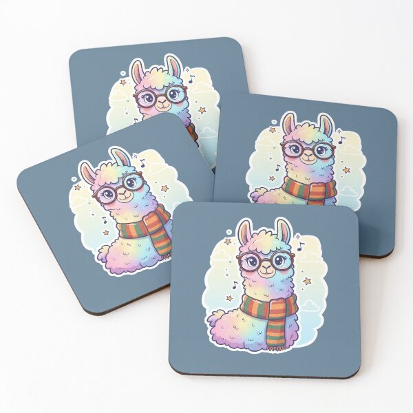 Item preview, Rainbow Llama with Glasses and Scarf designed and sold by PrintBreeze.